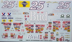 NASCAR DECAL #25 BUDWEISER 1995 MONTE CARLO KEN SHRADER 1/24 POWERSLIDE #238