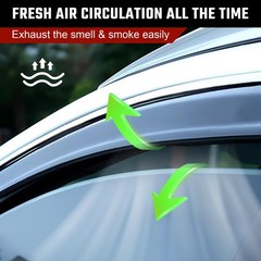 in-Channel Rain Guards Fit for Toyota RAV4 2019-2025 Black Extra Durable Shatter