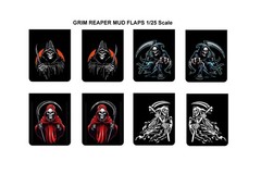 1/25 scale model semi truck Grim Reaper mud flaps 1:25