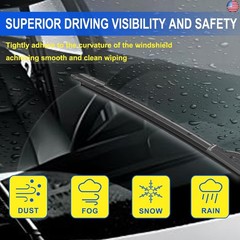 OEM Quality 24″ + 19″ Premium All-Seasons Durable Stable and Quiet Windshield