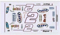 Winscals #2 Miller Lite/Beer Cup 2007-Kurt Busch Nascar decal