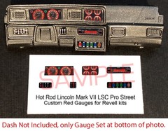 HOT ROD LINCOLN MARK VII LSC PRO STREET GAUGE FACES for 1/25 REVELL kits RED