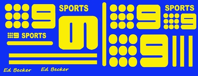 #9 Sports Camaro Trans Am Race car Decal  1/24th – 1/25th Scale