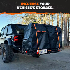 60 In. X 24 In.X 6 In. Folding Tow Hitch Mount Cargo Carrier W/ 25 Cu. Ft. Black