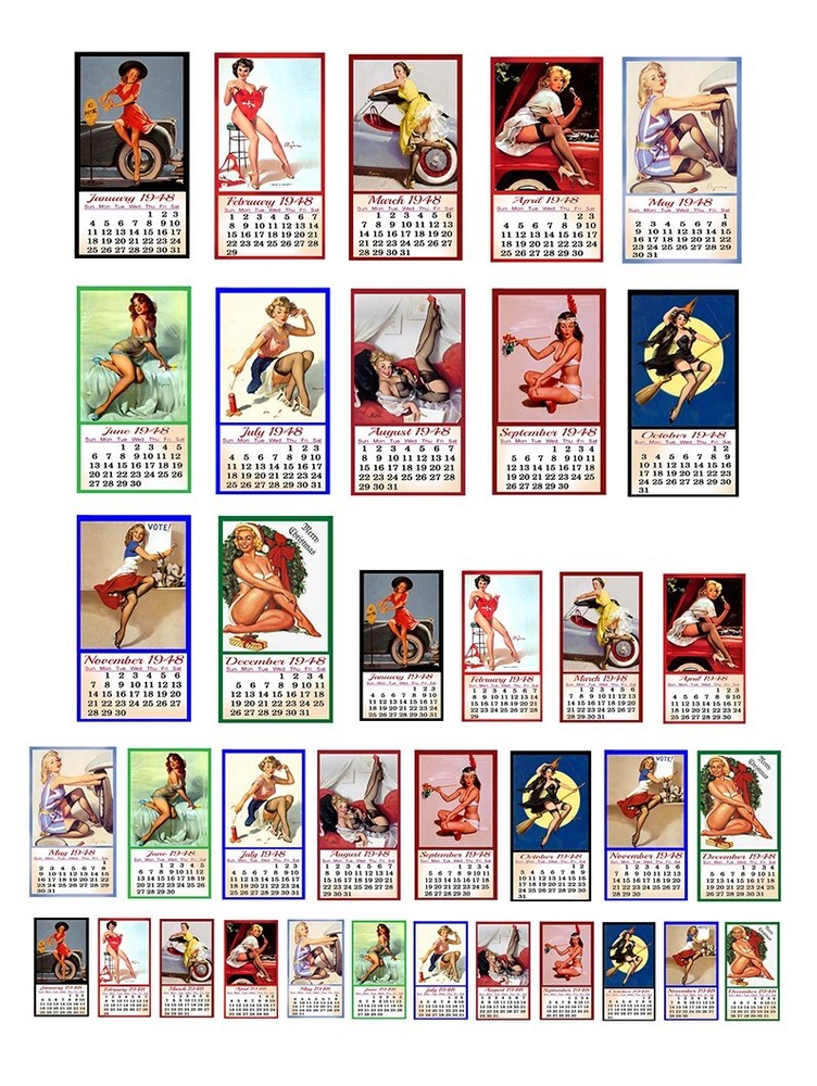 1:25 G scale model car vintage pin up 1948 calendar