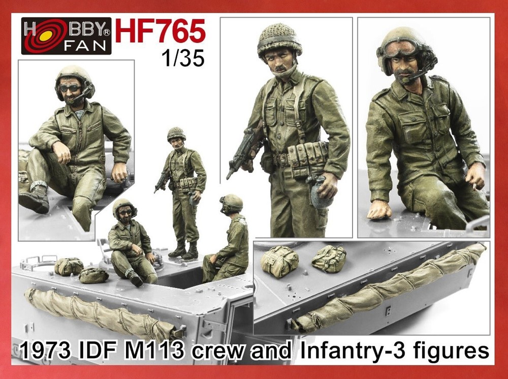 AFV Hobby Fan 1/35 HF-765 1/35 IDF M113 Crew and Accessories – 3 Figures Set