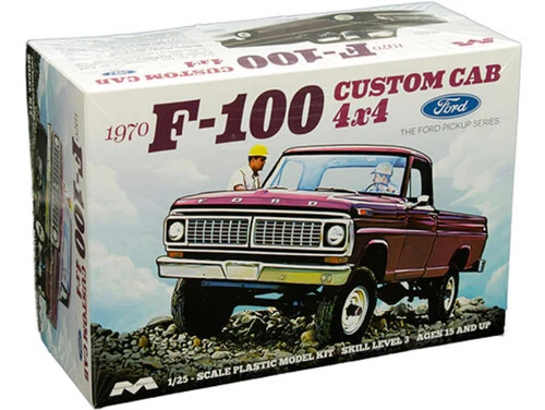 Moebius 1230 1970 Ford F-100 Custom Cab 4X4 Pickup Truck plastic model kit 1/25