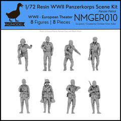 NUMODEL NMGER010| 1/72 Resin WWII German Wehrmacht Soldier Scene Kit Panzer 8pc