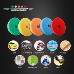 Spta 29Pcs Drill Buffing Pad Detail Polishing Pad Mix Size Kit 5/8-11 Thread