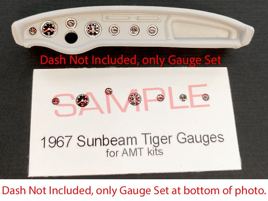 1967 SUNBEAM TIGER GAUGE FACES for 1/25 AMT kits—PLEASE READ DESC