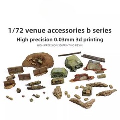 1/72 Diorama WWII Military Supplies Sandbag Wall Trench Bunker Scene Display DIY