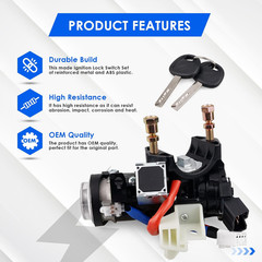 81910-M7110 Ignition Lock Switch Assembly with 2 Keys, Ignition Switch Housing &