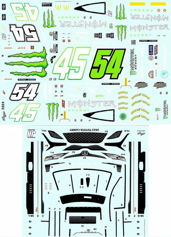 Powerslide 392 #45/#54 Ty Gibbs/Tyler Reddick 2023 1/24 decal