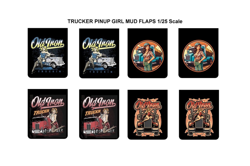 1/25 scale model semi truck trucker pinup girl mud flaps 1:25 pin up