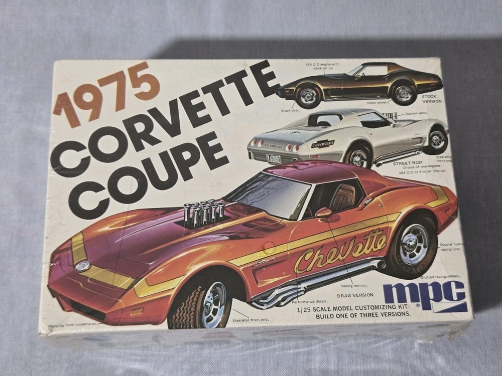 Vintage MPC 1/25 1975 CORVETTE COUPE CUSTOMIZING 1-7505 FACTORY SEALED 70s MINTY