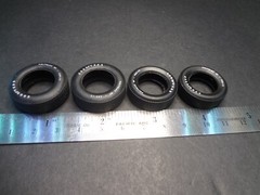 1:25 scale pad printed GOODYEAR Good Year Polyglas GT Tires 2X Front + 2X Rear