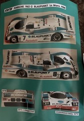 Starter Porsche 962 C Blaupunkt # 7 &8 Le Mans 1988 Resin Car Kit 1:43 France