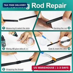Fishing Rod Repair Kit – 3-In-1 Fishing Pole Complete Supplies Kit for Rod Tips,