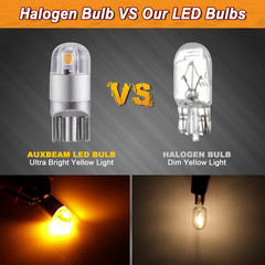 Auxbeam 194 T10 LED Bulbs, Amber Yellow, 2 PCS | Non-Polarity, 2 Pack, Yellow