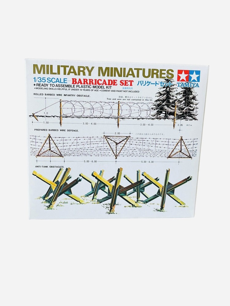 Military Miniatures Barricade Kit Tamiya 35027 WWII Diorama Model 1:35 Open Box