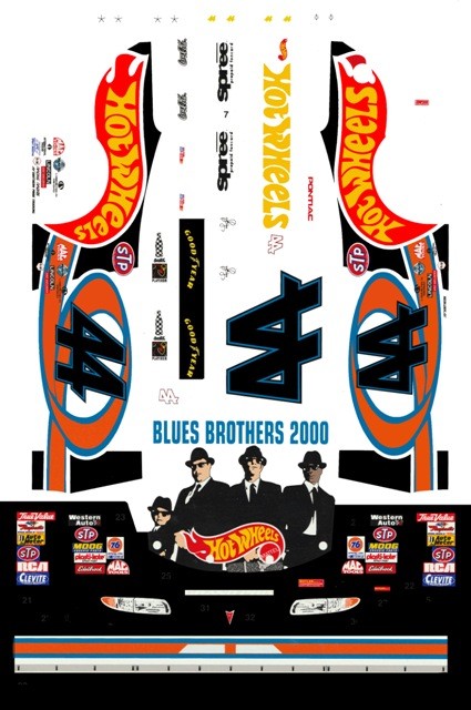 #44 Kyle Petty Blues Brothers Pontiac 2000 1/18th Scale Waterslide Decal