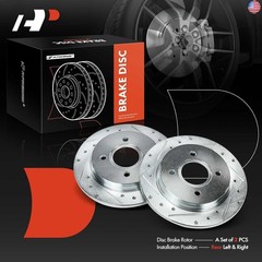 A-Premium 9.97 inch (253mm) Rear Drilled and Slotted Disc Brake Rotors