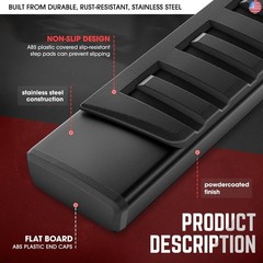 DNA Motoring 6 Inch Wide Flat Running Boards Side Step Bars Compatible with