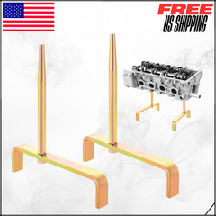 Engine Cylinder Head Work Stand Bracket Set W/ Tapered Mandrels Storage 2PC