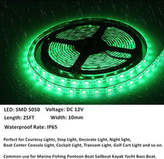 25FT LED Boat Lights, Waterproof Marine Pontoon Led Strip Lights, Boat Deck Inte