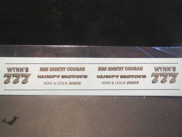Kenz & Leslie 777 Cougar F/C 1/25 Decal from Fremont Racing Specialties