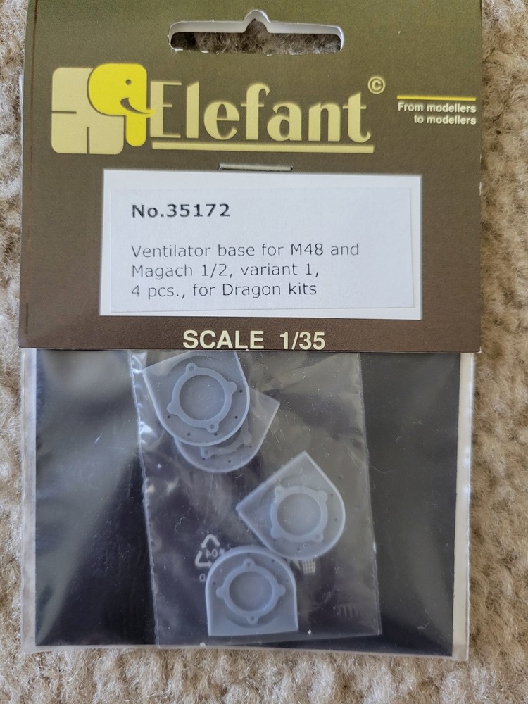 Elefant 1/35 35172 Ventilator Base M48 Magach 1/2 Vanant 1 4 pcs Dragon kits