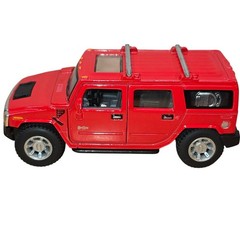 2008 RED Hummer H2 SUV, Kinsmart, Diecast Model Toy Car, 5”, 1/40 scale