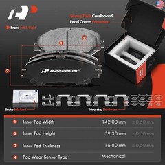 A-Premium 11.65 inch (295.8mm) Front Drilled and Slotted Disc Brake Rotors +