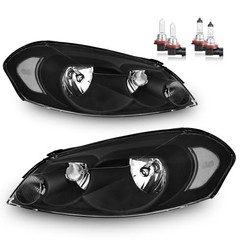 Headlights OE Replacement Clear Lens I Chrome Housing I Amber Reflector