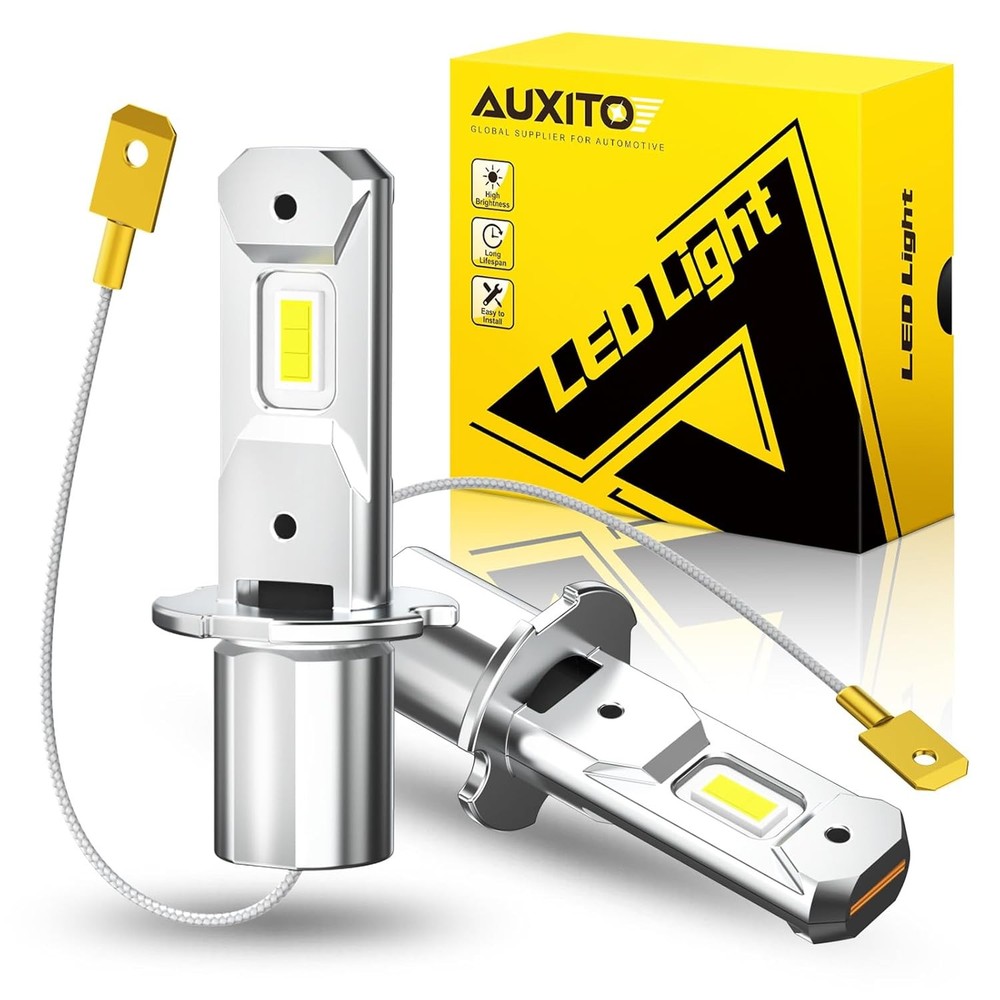 “AUXITO H3 LED Bulb, 16,000LM 600% Super Brighter, 10 Years Lifespan, 1:1 Size P