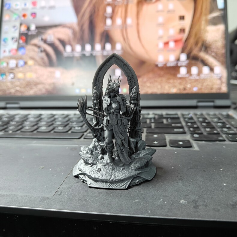 3D Printed Female archer samurai Statue Unpainted