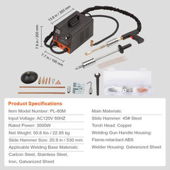 Dent Puller Machine 3000-Watt Spot Dent Puller Welder 6-Mode 120-Volt Digital Pa