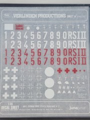 Verlinden Productions 1/35 Decal WWII German Army Vehicle Markings Dry Transfer