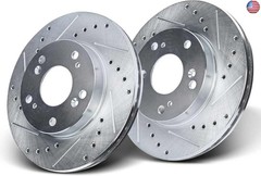 A-Premium 10.30 inch (261.5mm) Front Drilled and Slotted Disc Brake Rotors