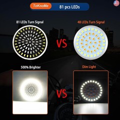 1157 LED Turn Signals 2″ Front Rear Bulbs 81 LED Lights Smoke Lens Covers Kit
