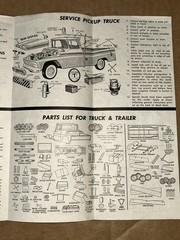 AMT 1960 Chevrolet Apache 3-in-1 Truck & Trailer Model Kit Instructions Sheet