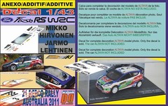 ANEXO DECAL 1/43 FORD FIESTA RS WRC M.HIRVONEN R.AUSTRALIA 2011 WINNER (08)