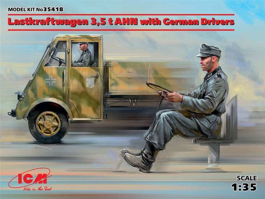 ICM 1/35 Lastkraftwagen 3.5 t AHN w/German Drivers #35418 *New Release*sEALED*