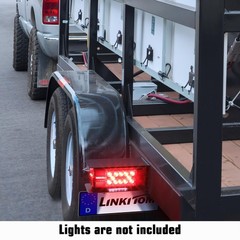 Linkitom Rectangular Trailer Tail Light Mounting Plate Bracket Left Right Guard