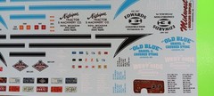 Decal Sheet Diamond Reo 1/25 AMT Black Blue White Stripes Dash License Plates