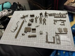 Revell 1/32 Scale Military Wrecker Model Kit #8305 Partial Assembly!