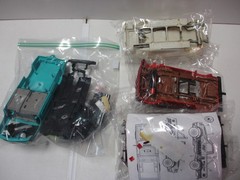 Vintage Plastic Model Parts Lot with Ford Van and Chevy Pickup