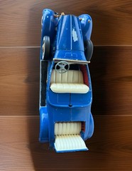 Vintage 1920s Style Roadster Metal Model Car Blue Whitewall Tires Heavy