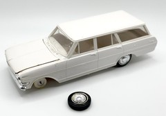 VINTAGE 1963 CHEVROLET NOVA SS STATION WAGON WHITE PROMO STYLE MODEL KIT PARTS!!