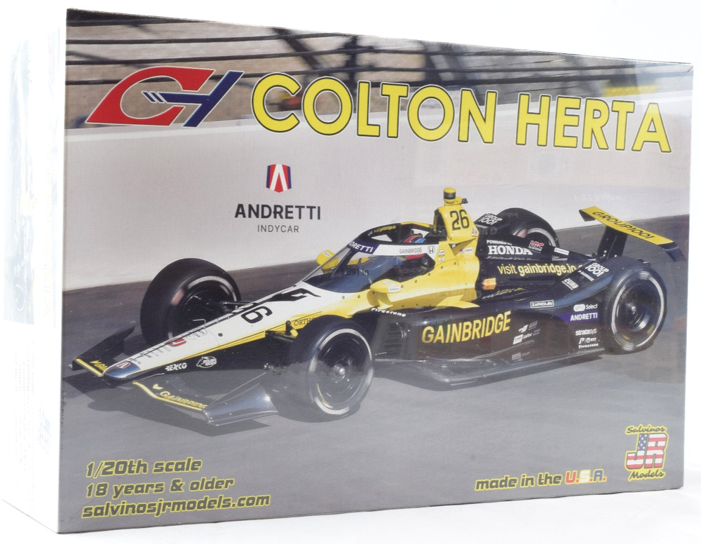 Salvinos JR Models “Gainbridge” Colton Herta 2024 Indy 500 IndyCar 1/20 Model